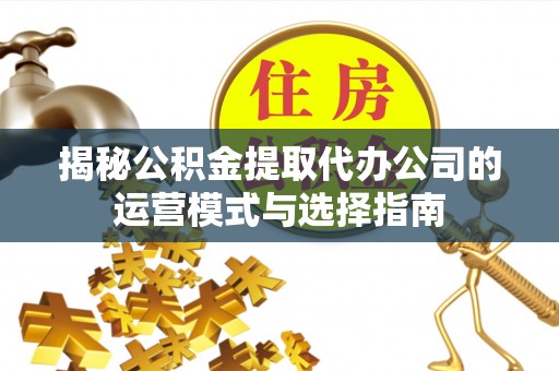 兰考揭秘公积金提取代办公司的运营模式与选择指南